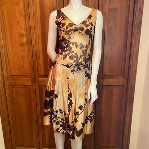 Rene Lezard Brown and Gold Skirt